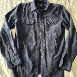 Flannel Navy Button-Up Shirt